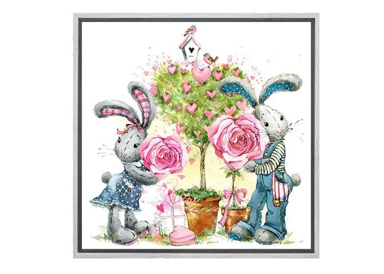 Shy Bunnies | Canvas Art Print - Final Touch Decor