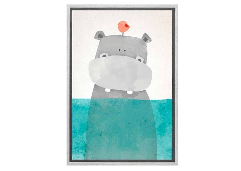 Swimming Hippo | Canvas Art Print - Final Touch Decor