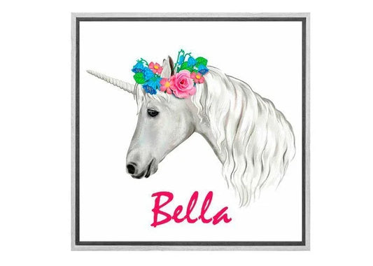 Girls’ Personalised Unicorn | Kids Canvas Wall Art Print - Final Touch Decor