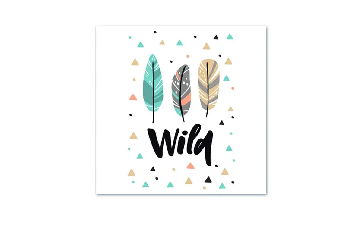 Wild Boho Feathers | Kids Canvas Wall Art Print - Final Touch Decor