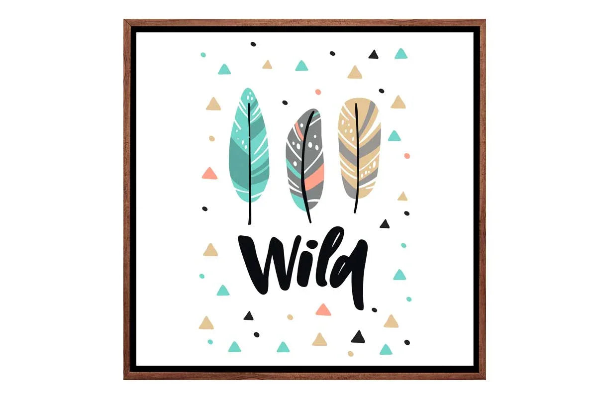 Wild Boho Feathers | Kids Canvas Wall Art Print - Final Touch Decor