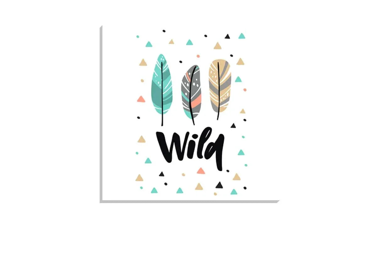 Wild Boho Feathers | Kids Canvas Wall Art Print - Final Touch Decor