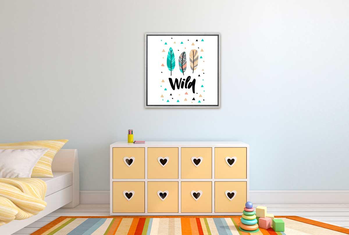 Wild Boho Feathers | Kids Canvas Wall Art Print - Final Touch Decor