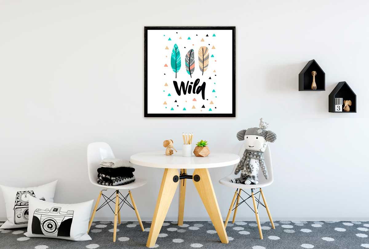 Wild Boho Feathers | Kids Canvas Wall Art Print - Final Touch Decor