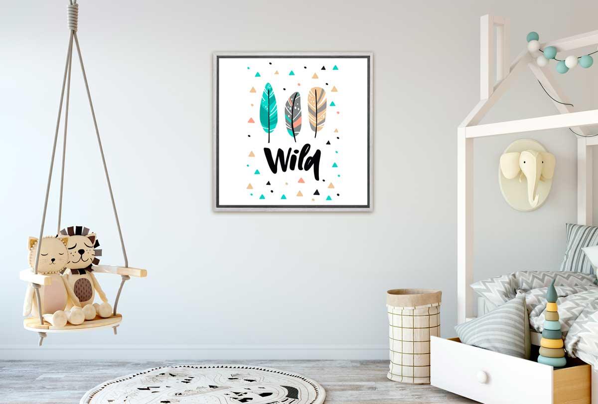 Wild Boho Feathers | Kids Canvas Wall Art Print - Final Touch Decor