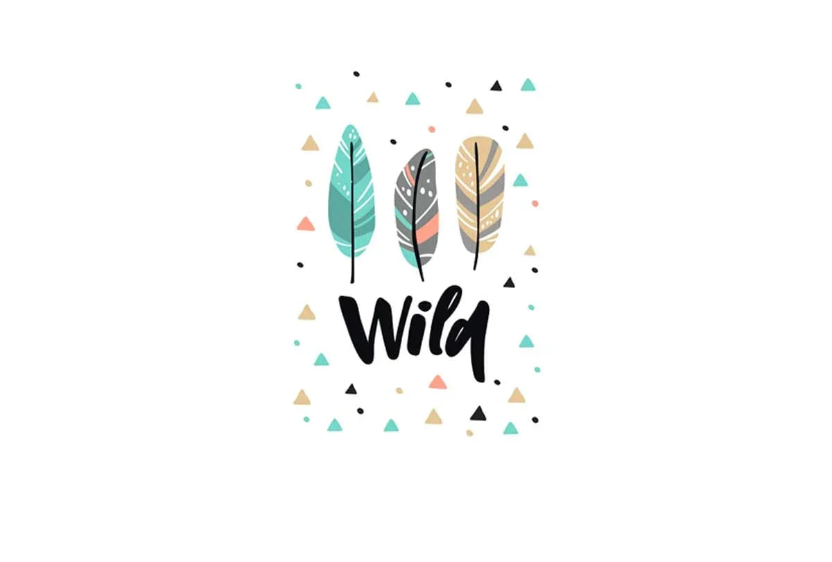 Wild Boho Feathers | Kids Canvas Wall Art Print - Final Touch Decor