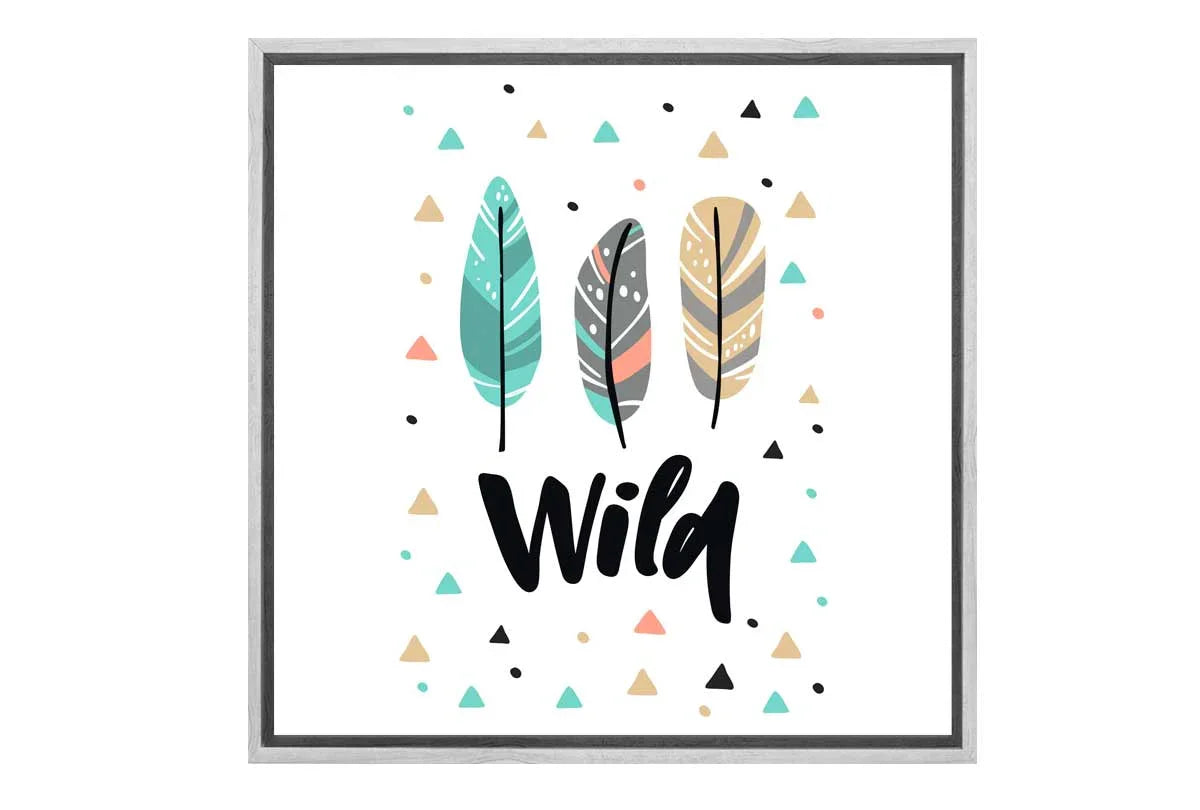 Wild Boho Feathers | Kids Canvas Wall Art Print - Final Touch Decor