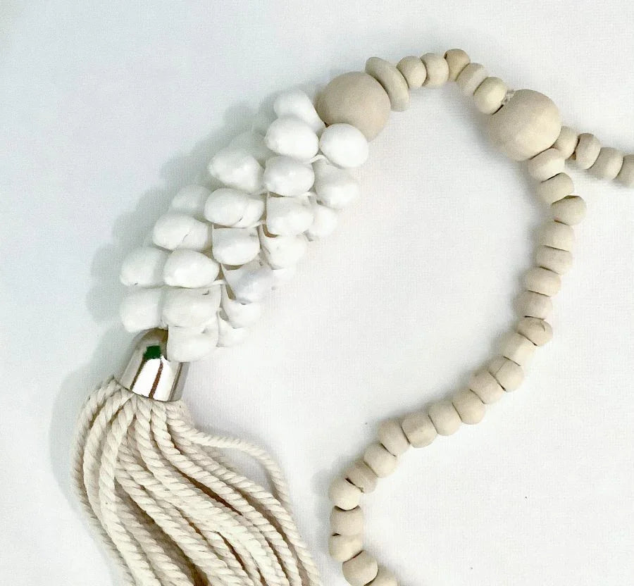 Beaded Strand with Tassel and Shells - Final Touch Decor