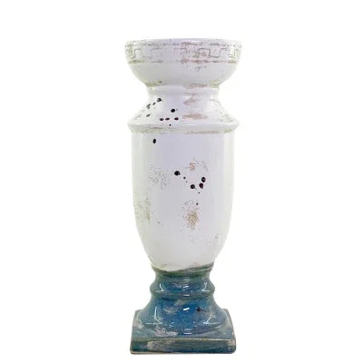 Blue and White Coastal Candlestick 35cm - Final Touch Decor