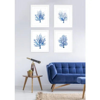 Blue Coral Print Set of 4 - Final Touch Decor