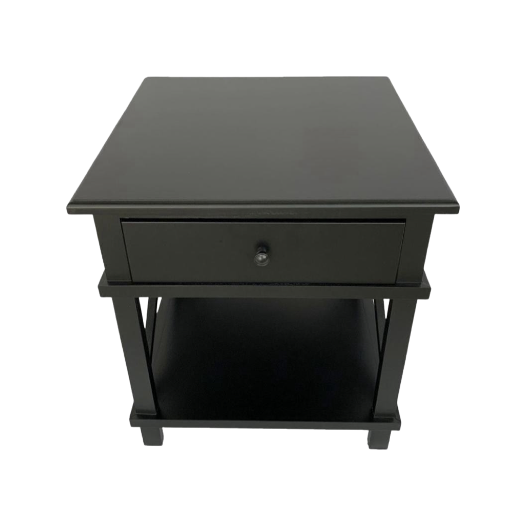 Hamptons Black Bedside Table - Final Touch Decor