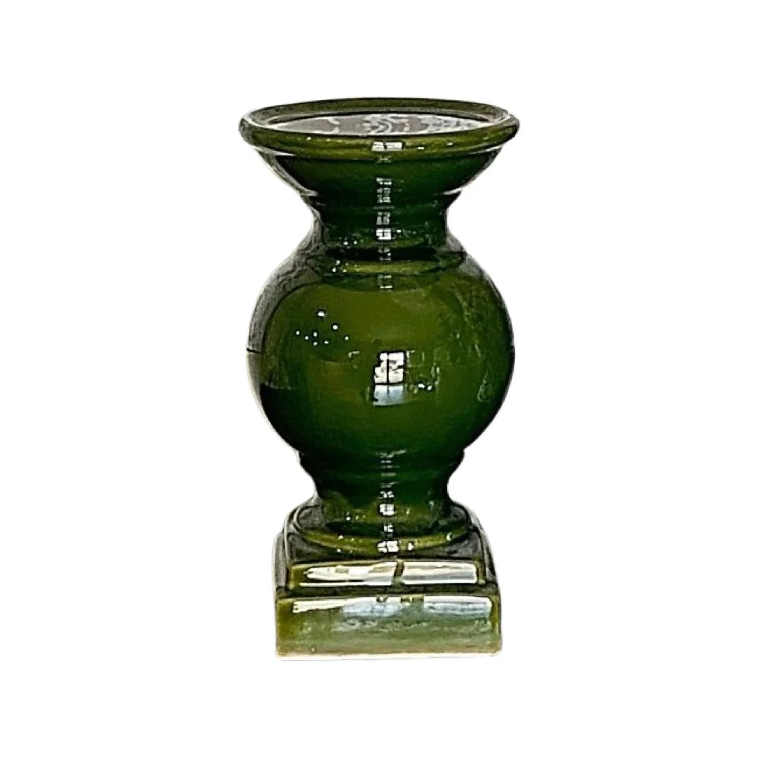 Green Candle Holder Ceramic 25cm - Final Touch Decor