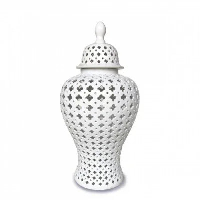 White Hampton Lace Jar 46cm - Final Touch Decor
