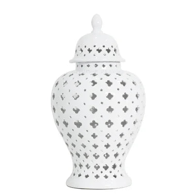 White Hampton Lace Jar 61cm - Final Touch Decor