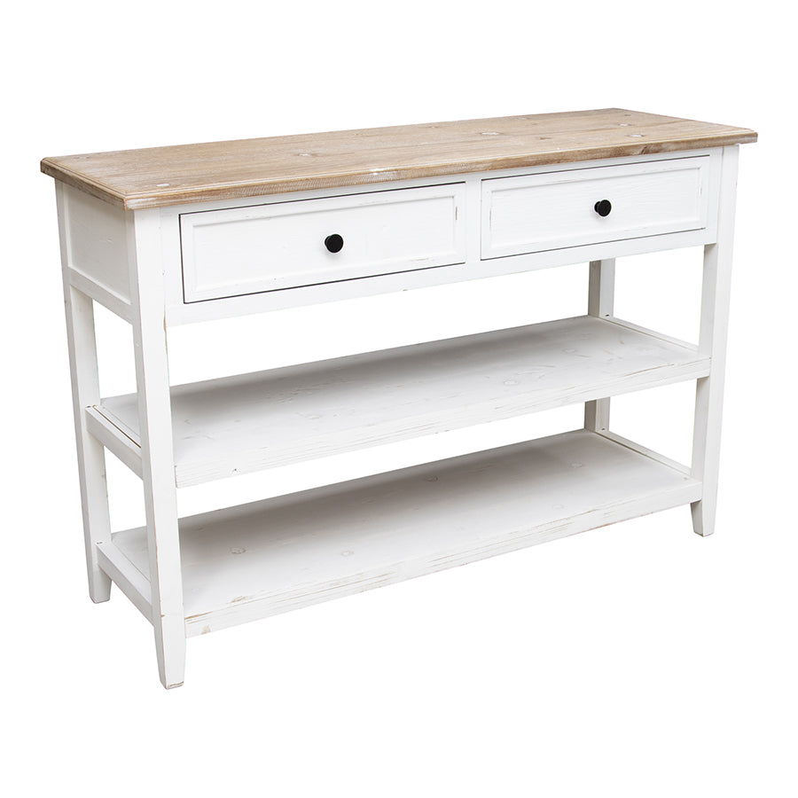 Coastal 2 Draw Console W-2 Shelves - Final Touch Decor