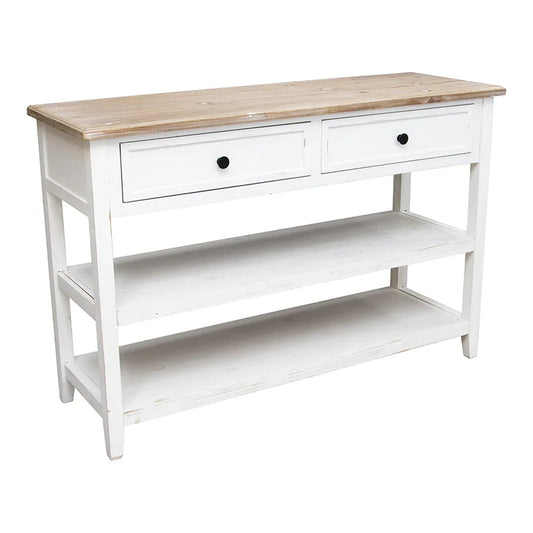 Coastal 2 Draw Console W-2 Shelves - Final Touch Decor