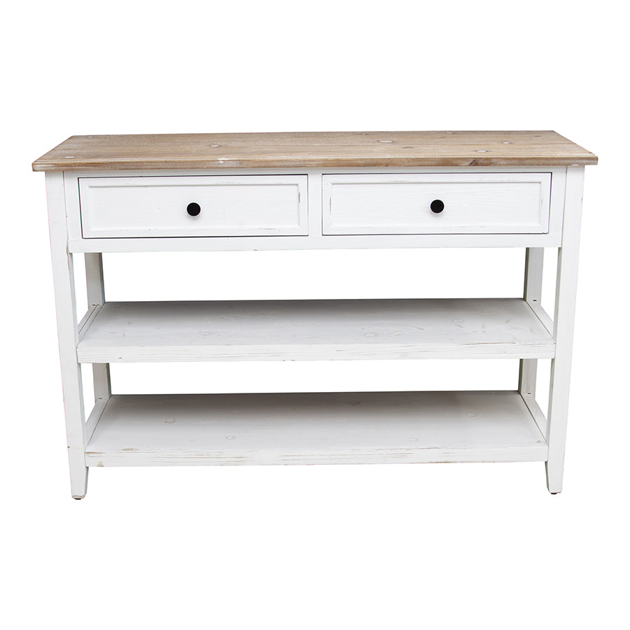 Coastal 2 Draw Console W-2 Shelves - Final Touch Decor