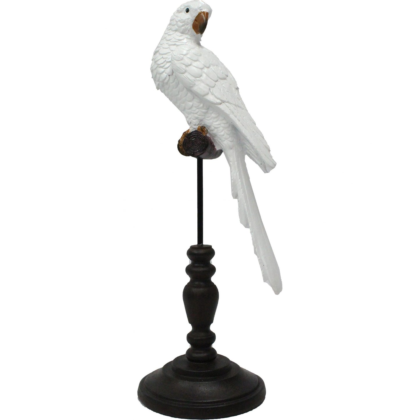 White Parrot on Black Stand - Final Touch Decor