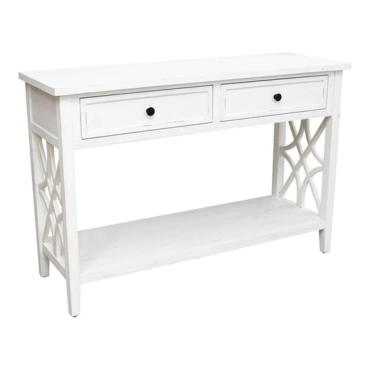 Hamptons 2 Drawer Console w-shelf - Final Touch Decor