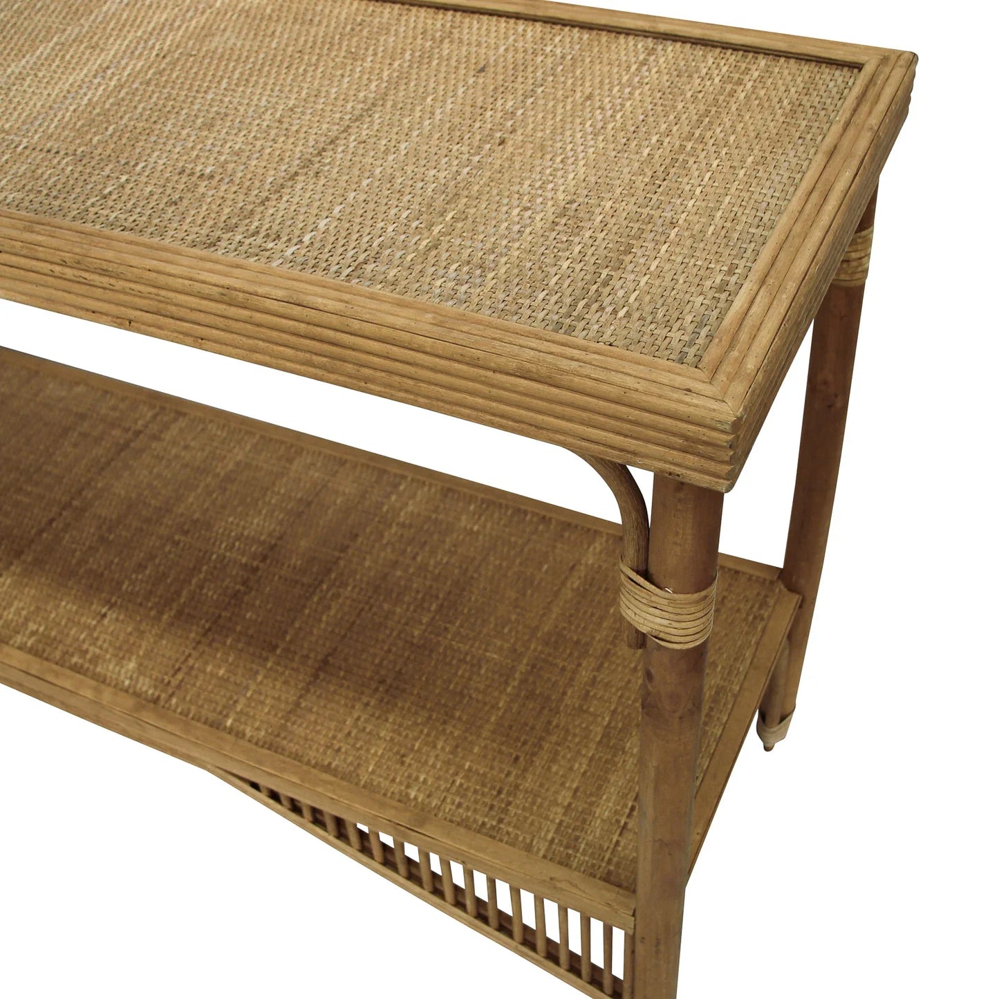 Natural Timber Rattan Console Table - Final Touch Decor