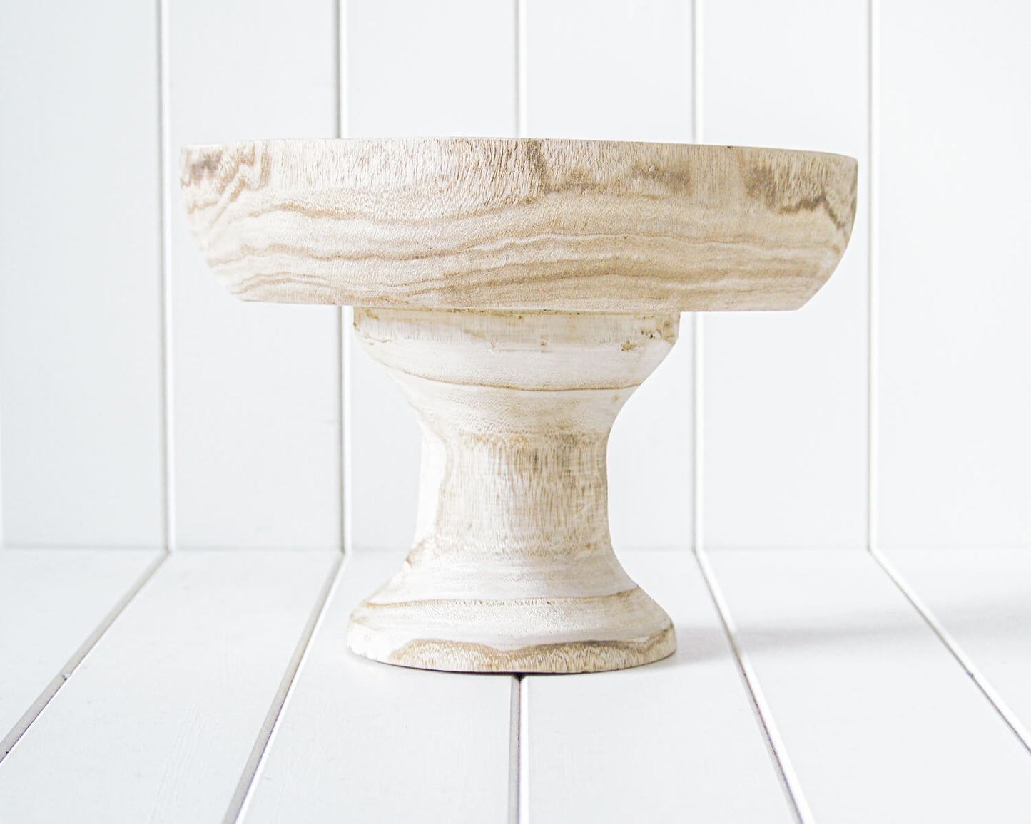 Natural Timber Pedestal Bowl - 31x23cm - Final Touch Decor