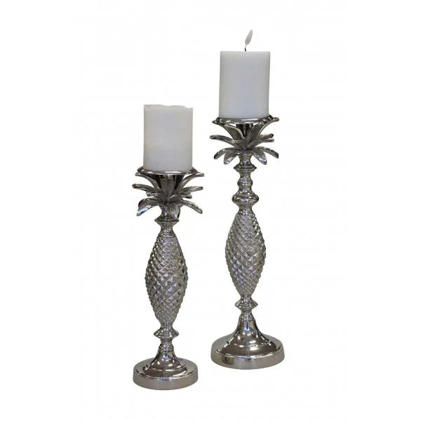 Palm Silver Candle Holder 40cm - Final Touch Decor