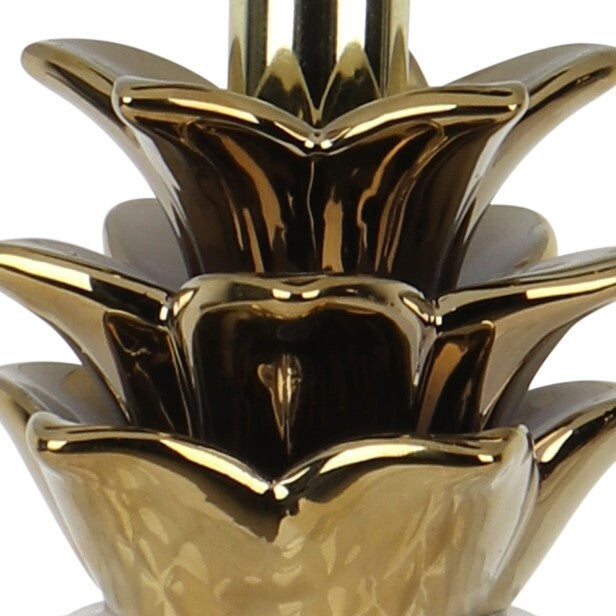 Pineapple Table Lamp White & Gold - Final Touch Decor