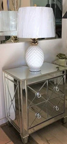 Pineapple Table Lamp White & Gold - Final Touch Decor