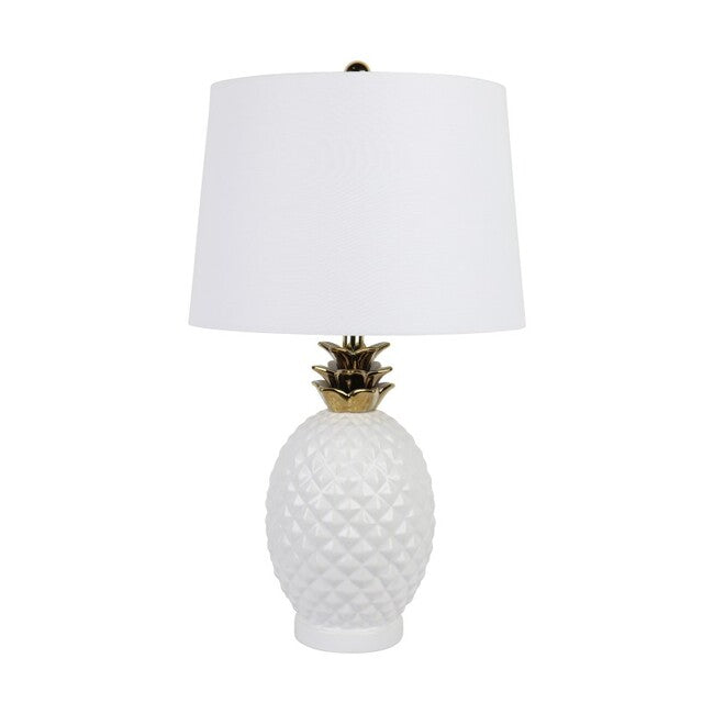 Pineapple Table Lamp White & Gold - Final Touch Decor
