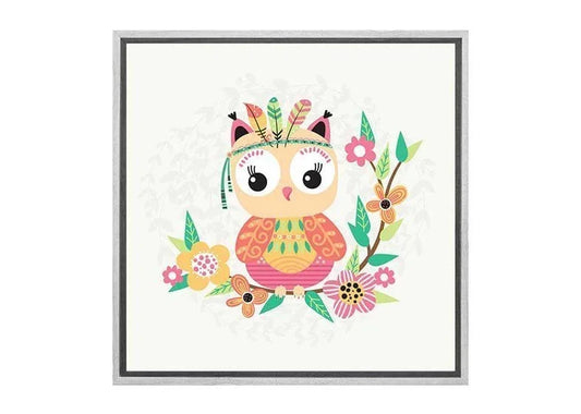 Cute Boho Tribal Owl | Canvas Wall Art Print - Final Touch Decor