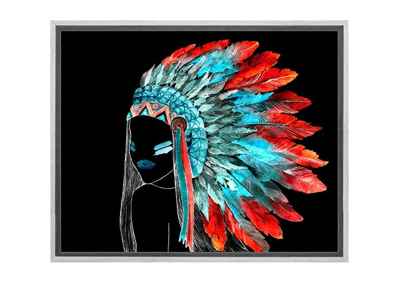 Abstract Feather Head Dress | Canvas Wall Art Print - Final Touch Decor
