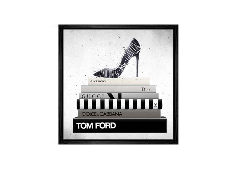 Fashion Books Stacked | Fashion Canvas Wall Art Print - Final Touch Decor