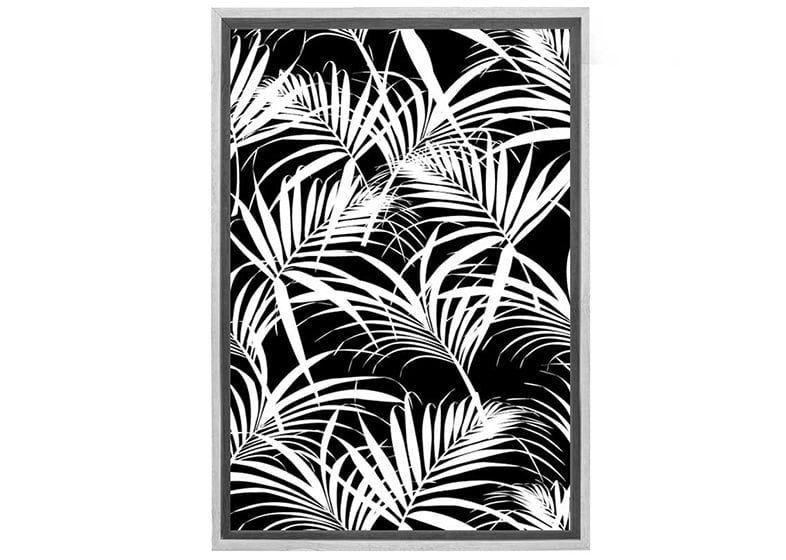 White Palm on Black | Canvas Wall Art Print - Final Touch Decor