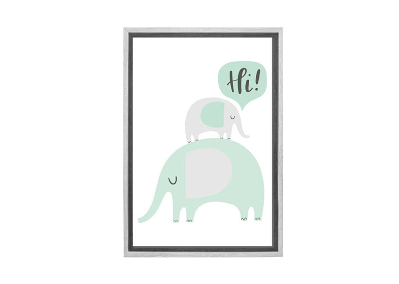 Elephants Teal | Scandinavian Kid's Wall Art Print - Final Touch Decor