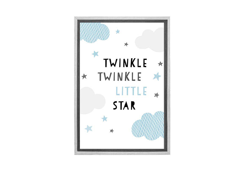 Twinkle Twinkle Blue Grey | Scandinavian Kid's Wall Art Print - Final Touch Decor