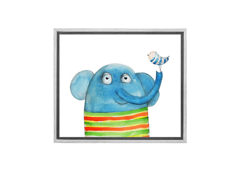 Elephant With Bird | Canvas Wall Art Print - Final Touch Decor
