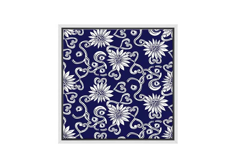 Navy White Pattern 2 | Hamptons Canvas Wall Art Print - Final Touch Decor