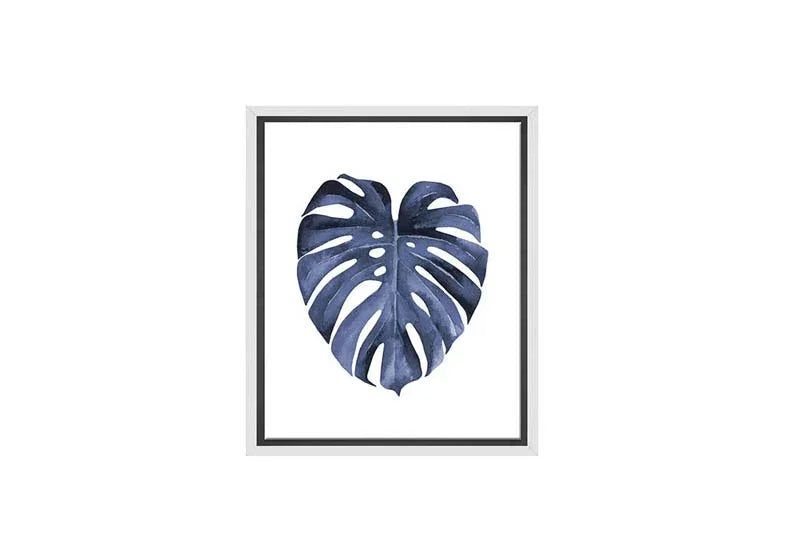 Blue Monstera Leaf | Hamptons Canvas Wall Art Print - Final Touch Decor
