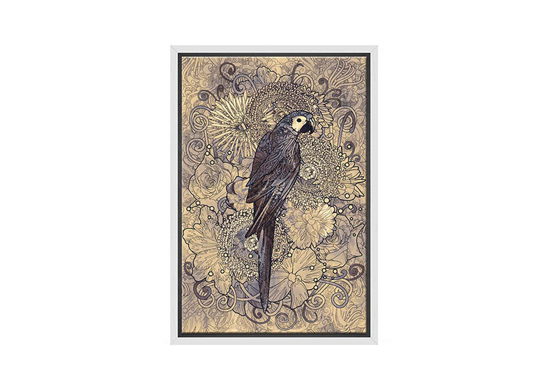 Parrot Line Art with Pattern | Canvas Wall Art Print - Final Touch Decor