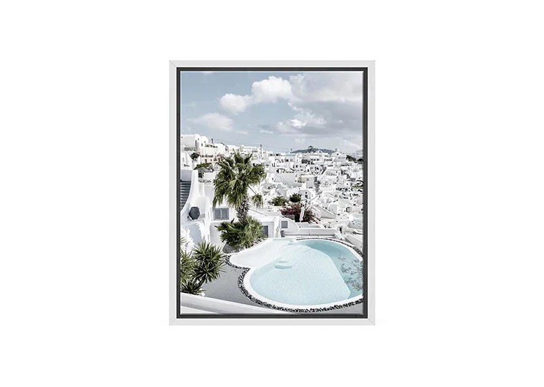 White Architecture, Santorini, Greece | Canvas Wall Art Print - Final Touch Decor