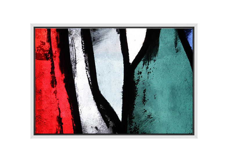 Black, Red, Green Abstract | Canvas Wall Art Print - Final Touch Decor