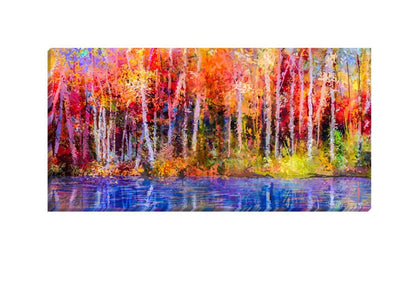 Lakeside Forest Panorama | Canvas Wall Art Print