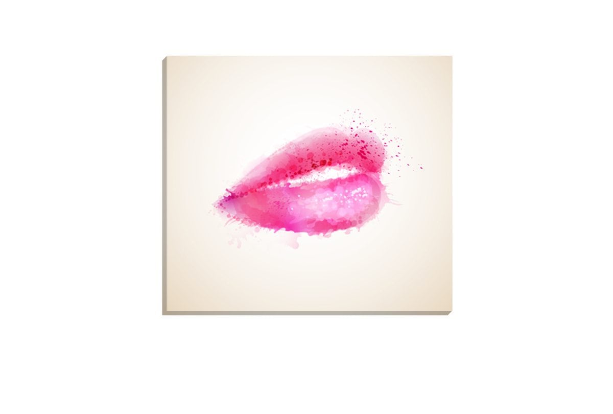 Pink Lips | Canvas Wall Art Print