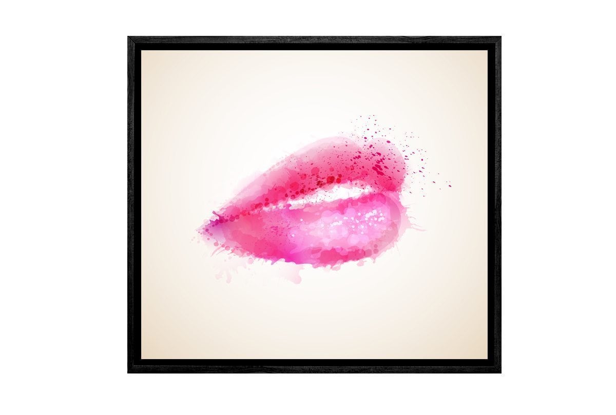 Pink Lips | Canvas Wall Art Print