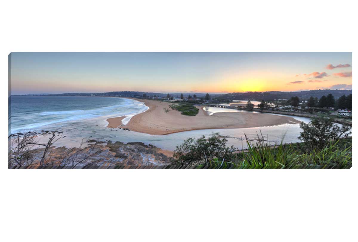 Beach & Lake Entrance, Nth Narrabeen, Australia | Canvas Wall Art Print