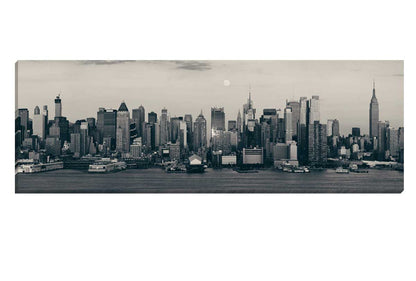 Moon Over Manhattan, NYC, USA | Canvas Wall Art Print