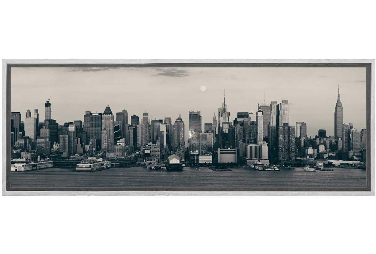 Moon Over Manhattan, NYC, USA | Canvas Wall Art Print