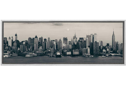 Moon Over Manhattan, NYC, USA | Canvas Wall Art Print