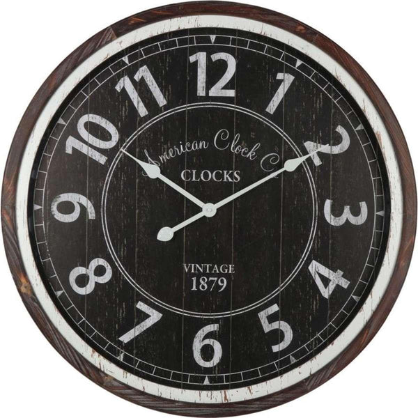 Distressed Monochrome Glass-Front Wall Clock 70cm | Final Touch Decor