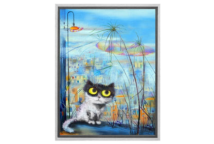 Cat Series | Balcony Cat | Canvas Wall Art Decor